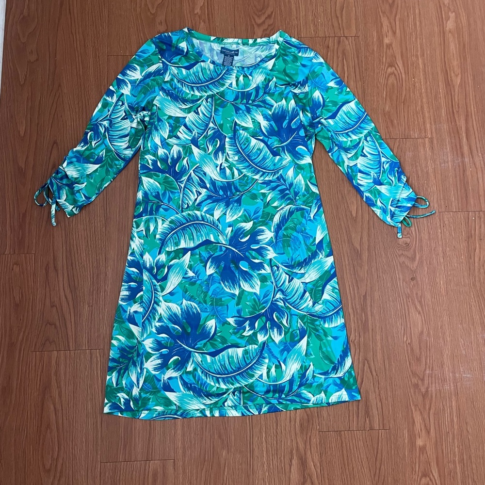 NWT Caribbean Joe floral long sleeve dress
